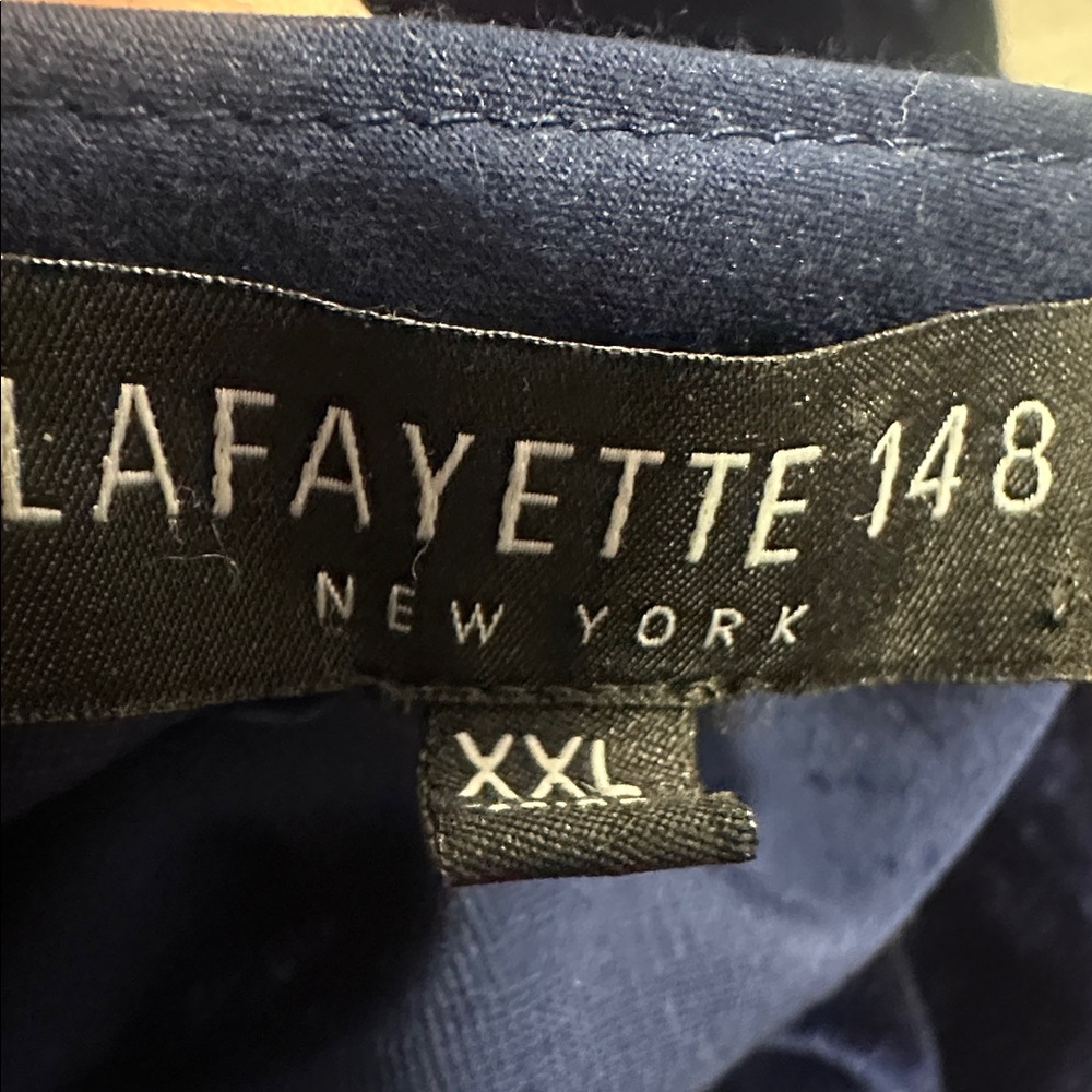 LAFAYETTE 148 Velvet Boatneck Deep Midnight Blue Blouse XXL - Picture 5 of 5
